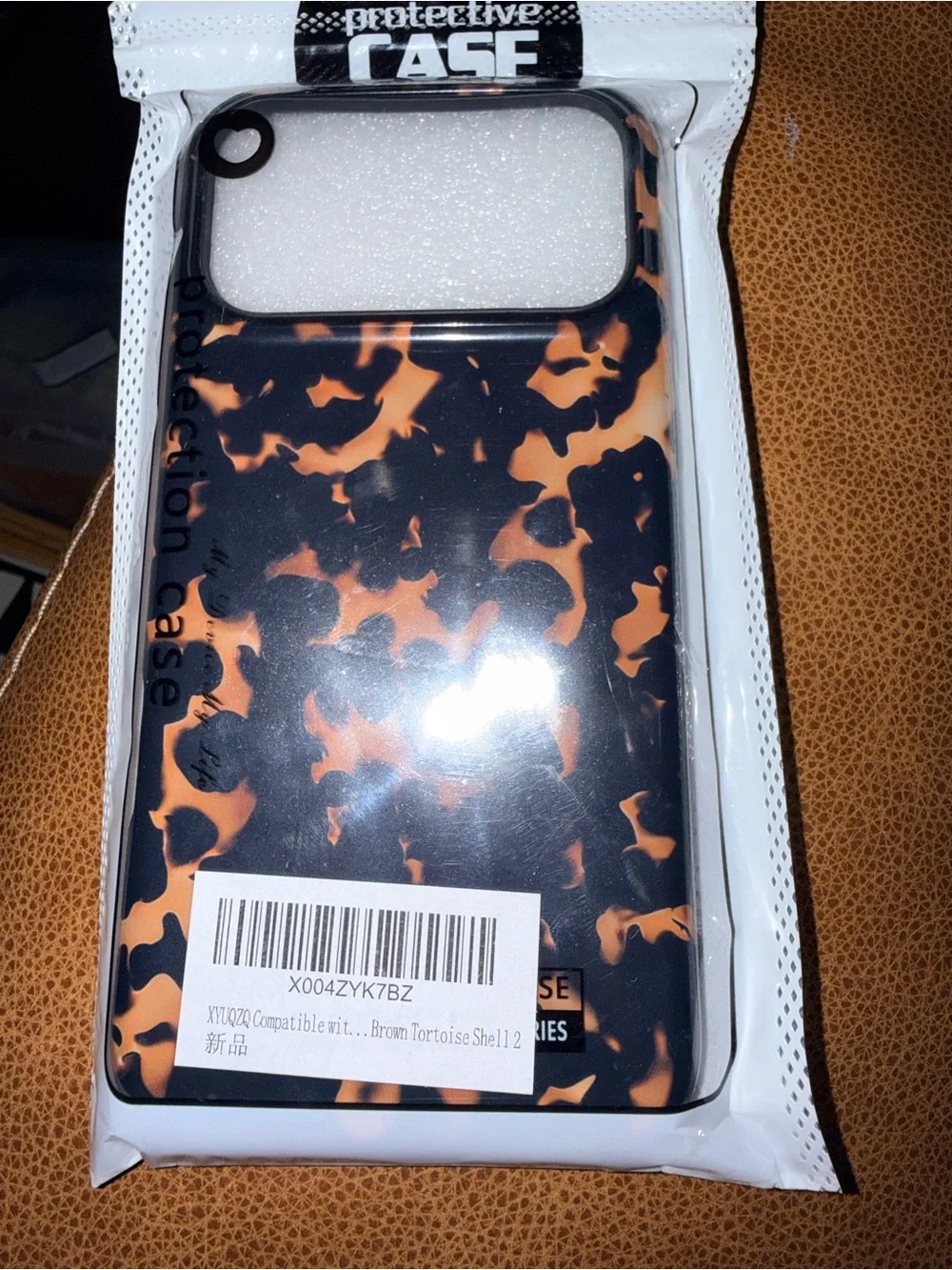Apple Tortoiseshell Pattern Phone Case - Black & Brown